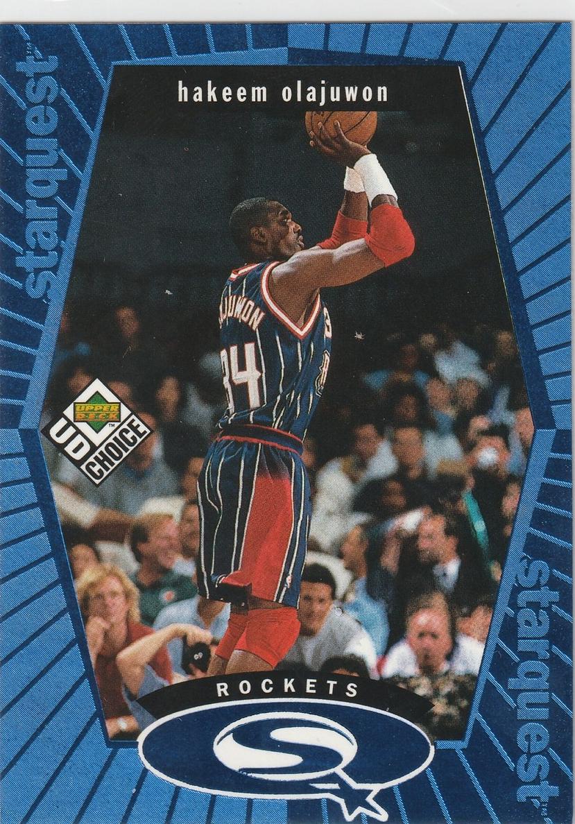 1998 Upper Deck Choice Basketball Blue Hakeem Olajuwon #SQ10 CGC 8