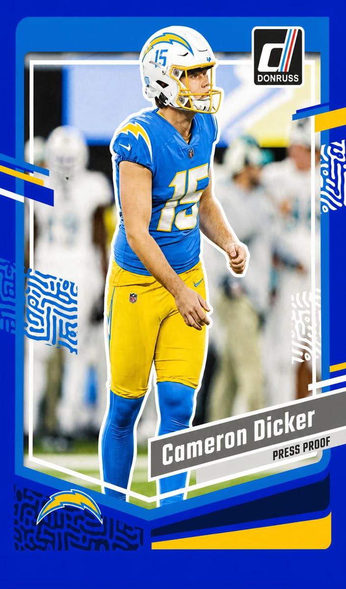 2023 Panini Donruss Football Press Proof Blue Cameron Dicker #154
