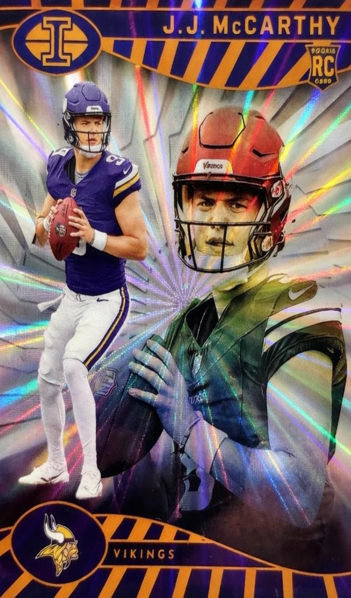 2024 Panini Illusions Football Sunburst Trophy Collection J.J. McCarthy #100