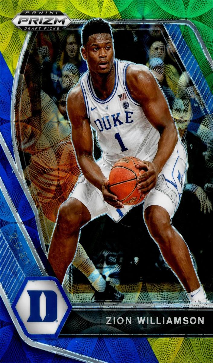 2021 Panini Prizm Draft Picks Basketball Choice Blue/Yellow/Green Prizm Zion Williamson #63