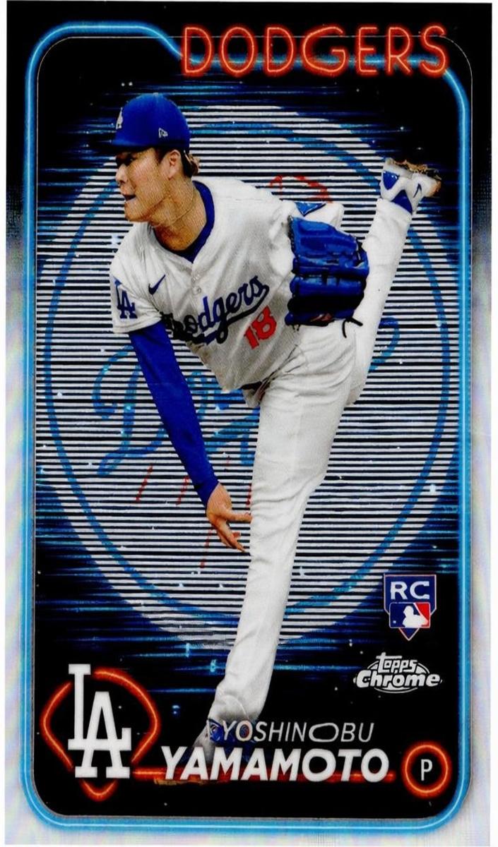 2024 Topps Chrome Baseball Lightboard Logo Yoshinobu Yamamoto #18 PSA 9