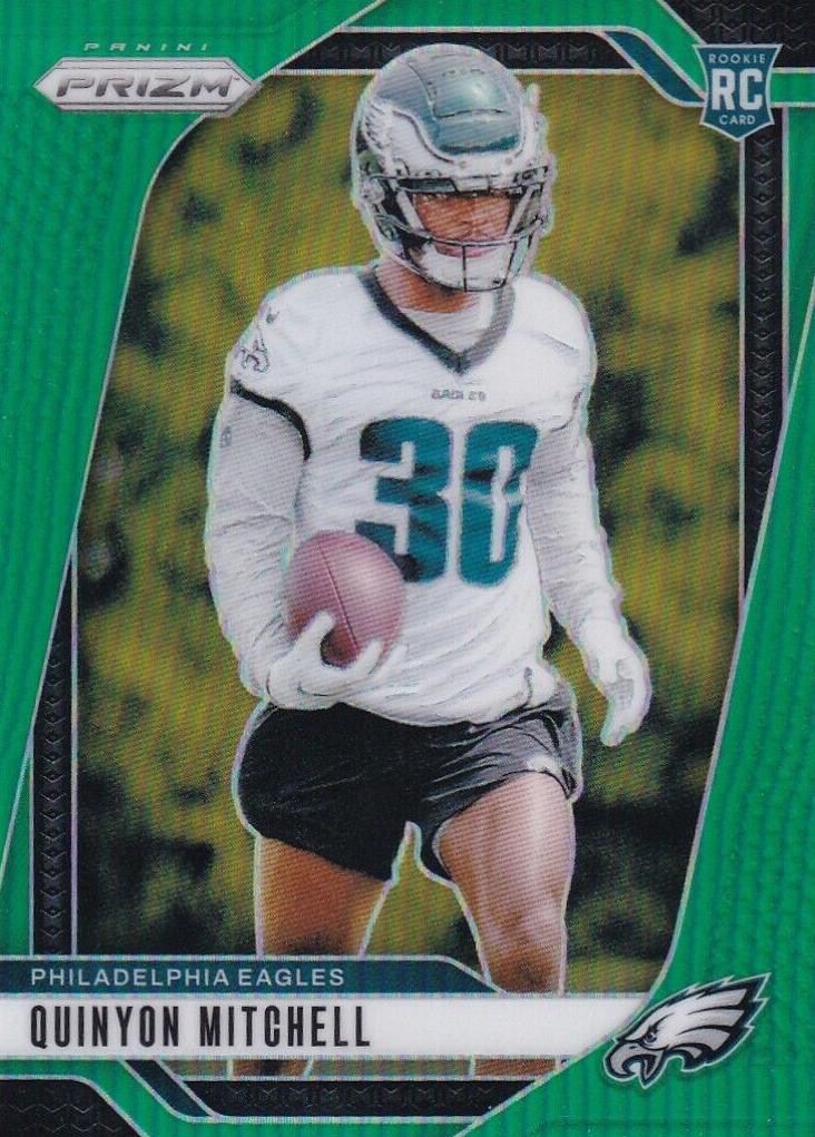 2024 Panini Prizm Football Green Quinyon Mitchell #381 PSA 9