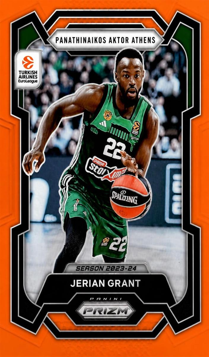 2023 Panini Prizm Turkish Airlines EuroLeague Basketball Orange Jerian Grant #138