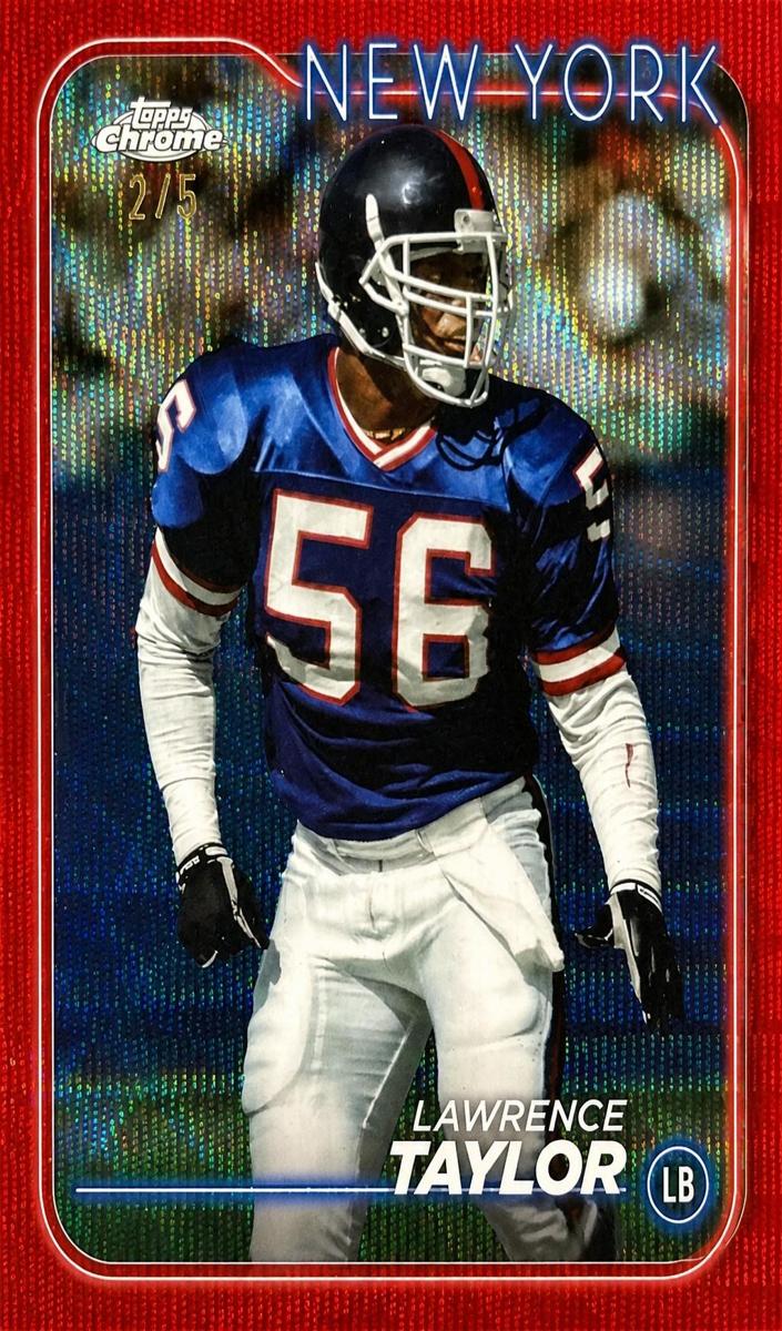 2024 Topps Chrome Football Red Wave Refractor Lawrence Taylor #139 PSA 5