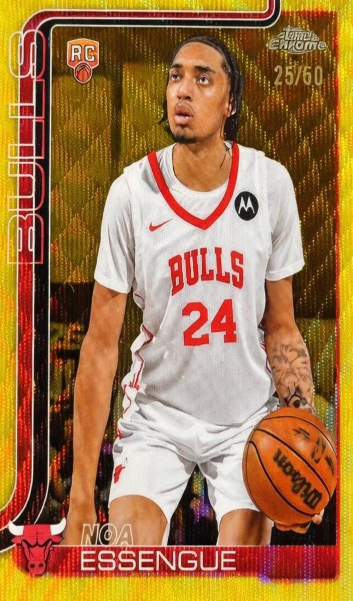 2025 Topps Chrome Basketball Gold Wave Refractor Noa Essengue #262