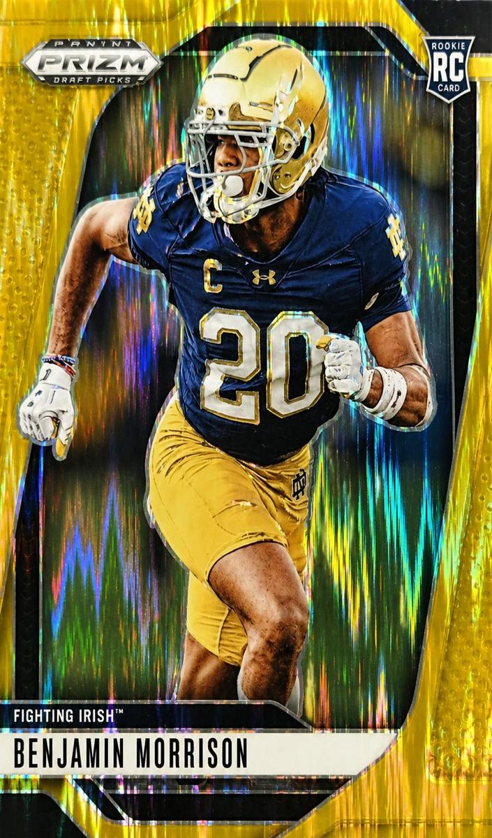 2025 Panini Prizm Draft Picks Football Gold Flash Benjamin Morrison #75