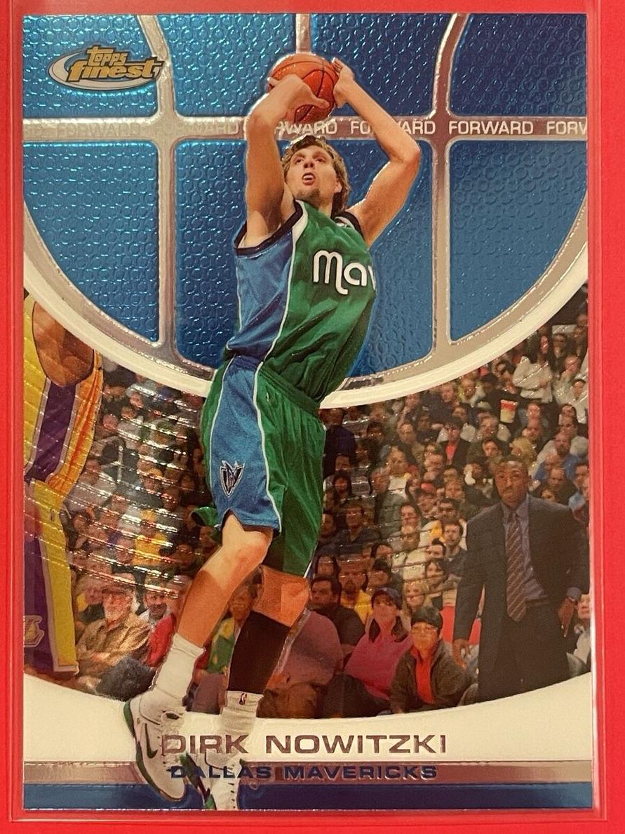 2005 Topps Finest Basketball Dirk Nowitzki #28 PSA 9
