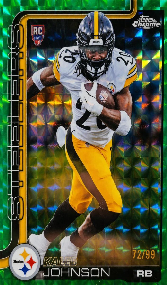 2025 Topps Chrome Football Green Geometric Refractor Kaleb Johnson #323
