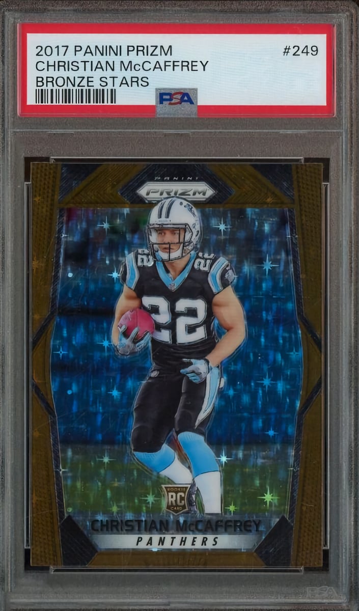 2017 Panini Prizm Football Bronze Stars Christian McCaffrey #249 PSA 10