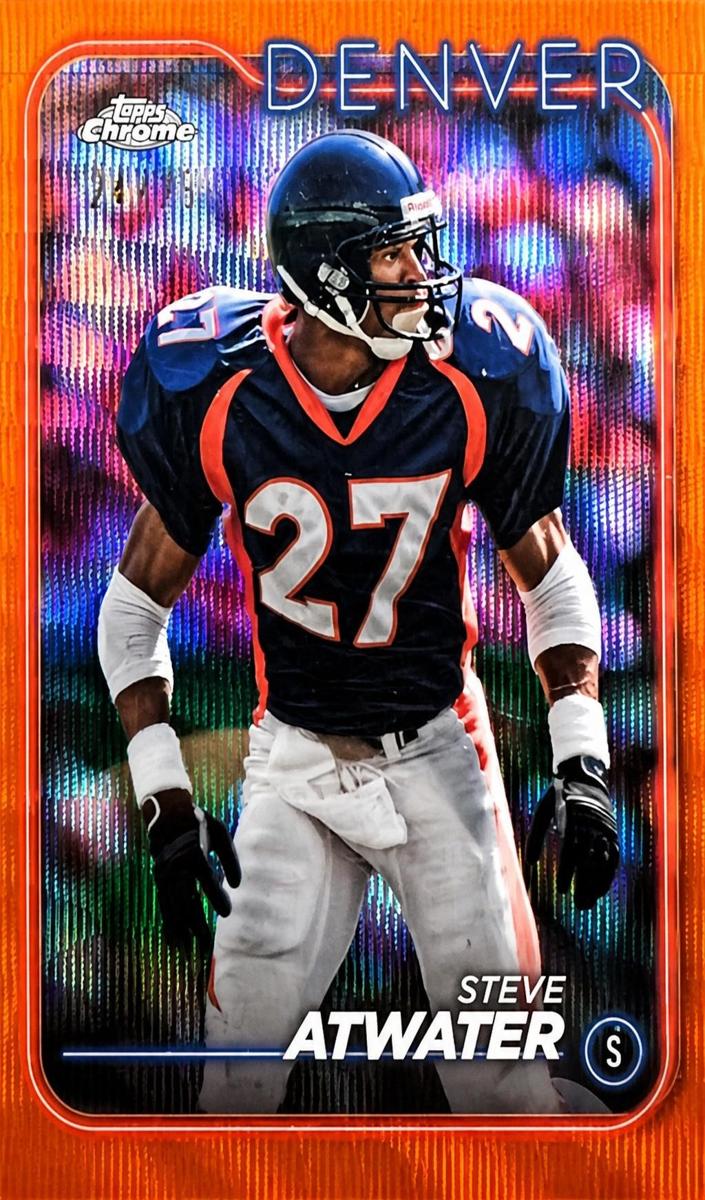 2024 Topps Chrome Football Orange Wave Refractor Steve Atwater #61