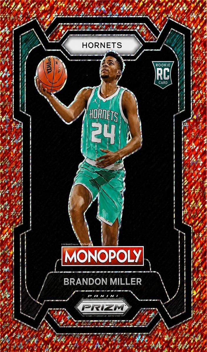 2023 Panini Prizm Monopoly Basketball Red Millionaire Shimmer Brandon Miller #15 PSA 10