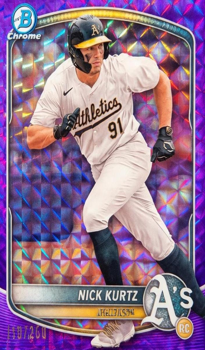 2025 Bowman Chrome Prospects Baseball Purple Geometric Nick Kurtz #BCP-114 SGC 9.5