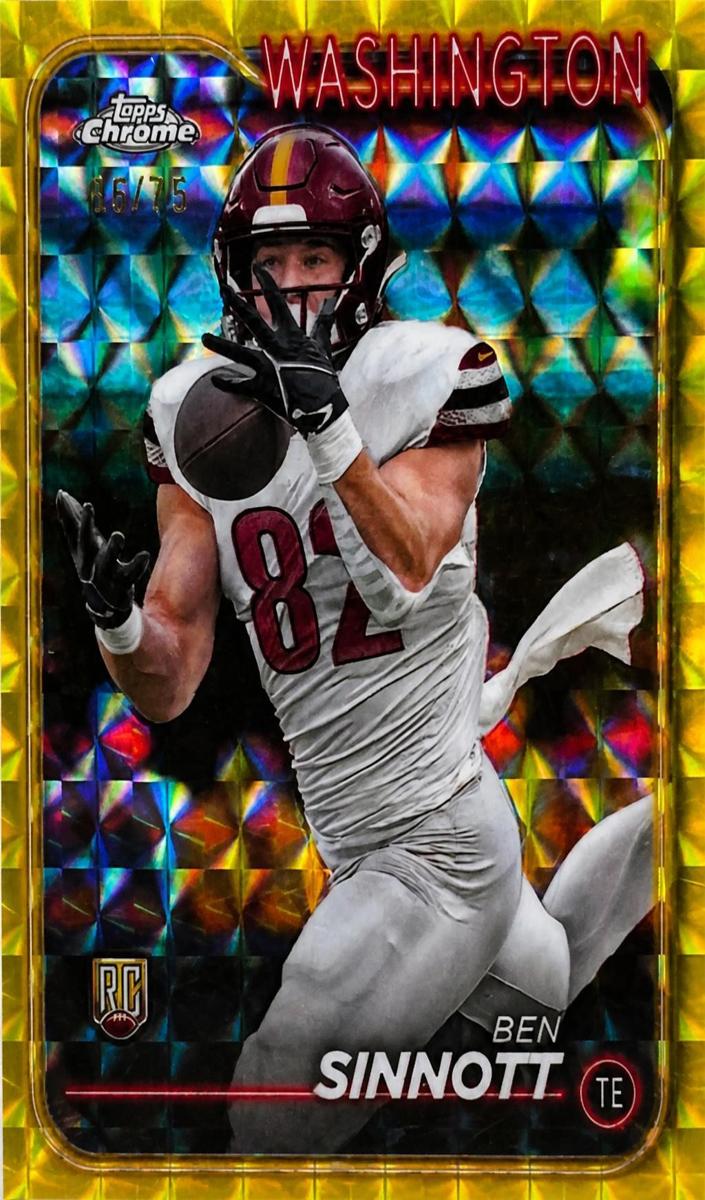 2024 Topps Chrome Football Yellow Wave Refractor Ben Sinnott #262
