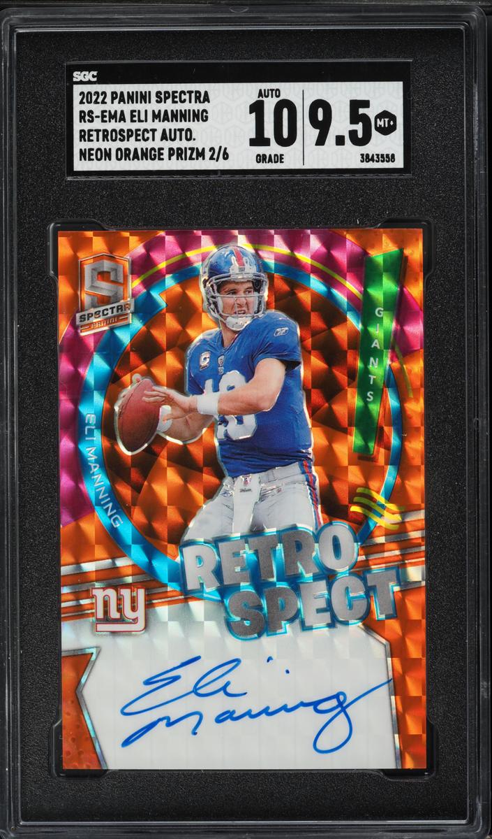 2022 Panini Spectra Football Neon Orange Eli Manning #RS-EMA