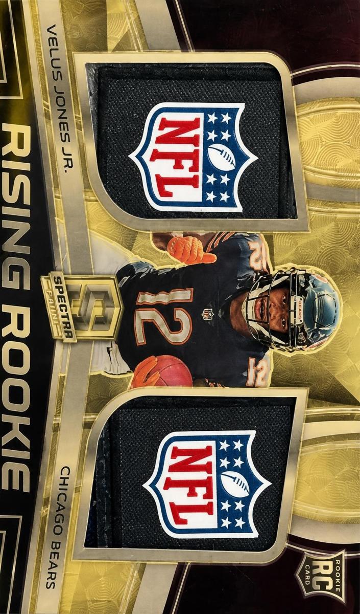 2022 Panini Spectra Football Gold Laundry Tag NFL Shield Velus Jones Jr. #RRM-VJO