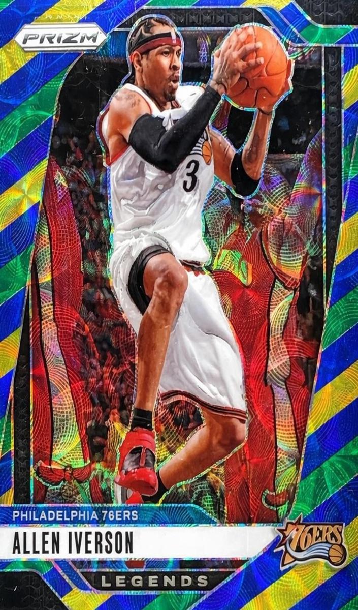 2024 Panini Prizm Basketball Choice Blue Yellow and Green Allen Iverson #291 PSA 10