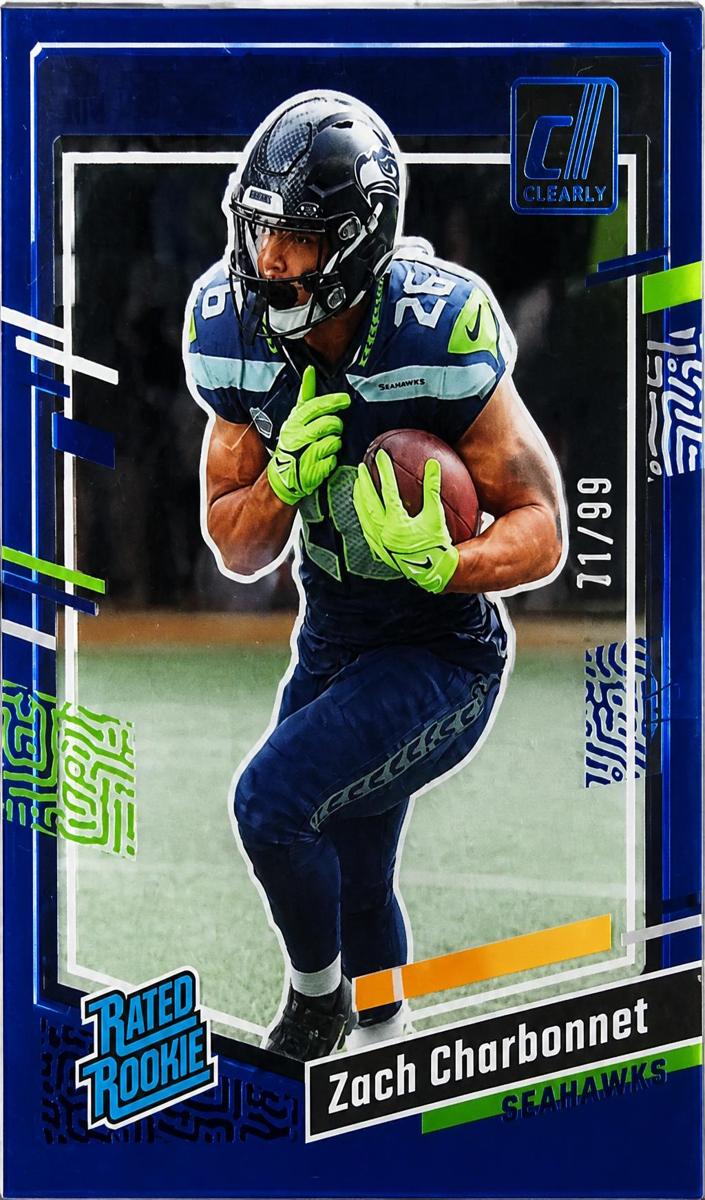 2023 Panini Clearly Donruss Football Blue Zach Charbonnet #91
