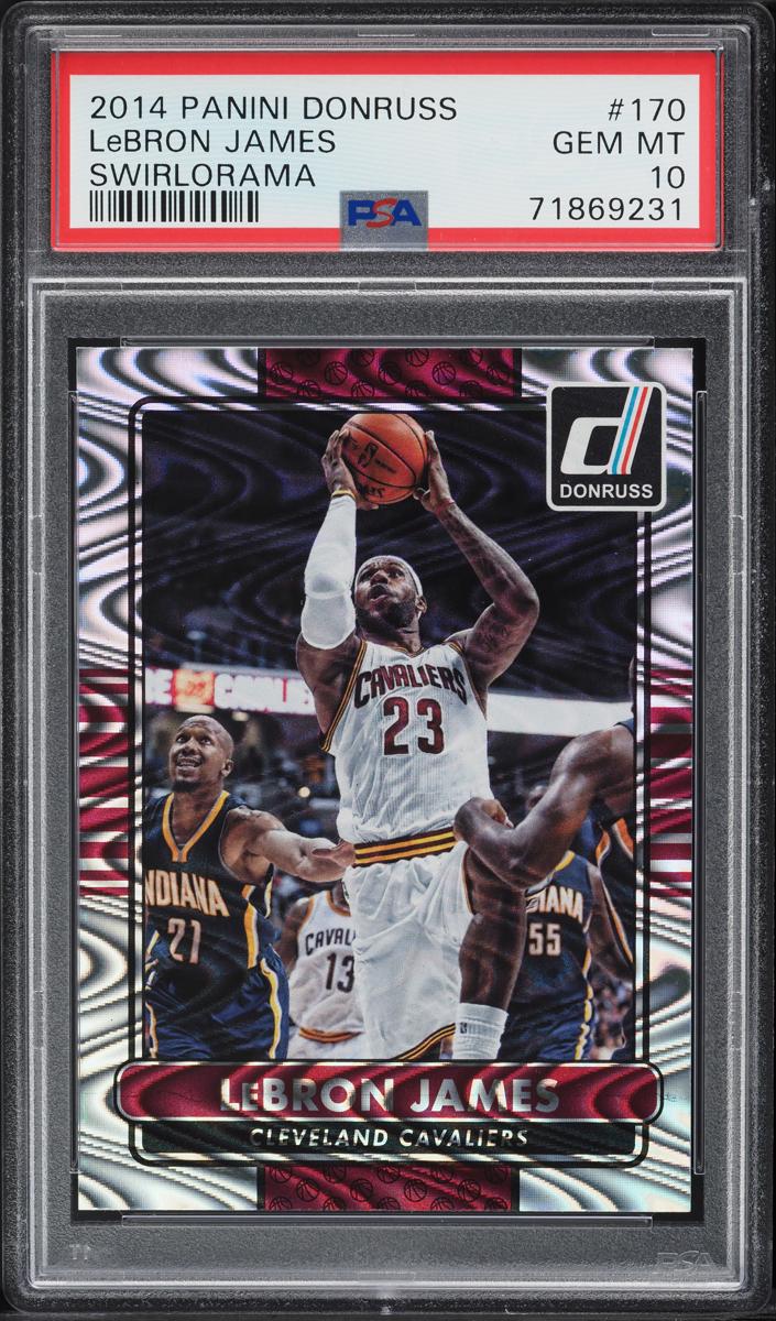 2014 Panini Donruss Basketball Swirlorama LeBron James #170 PSA 9