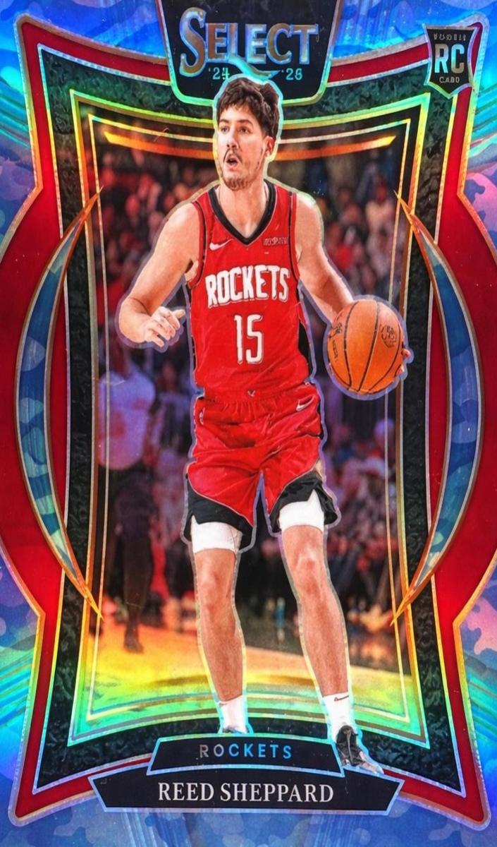 2024 Panini Select Basketball Blue Camo Reed Sheppard #68