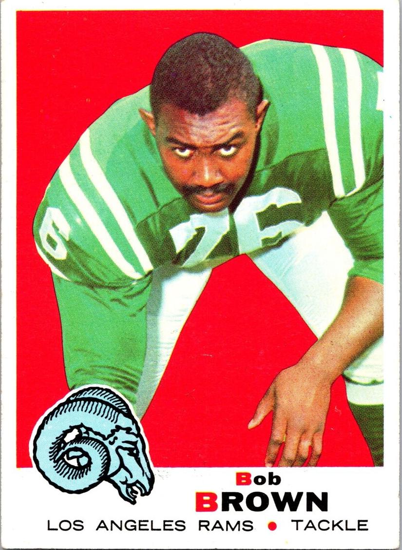 1969 Topps Football Bob Brown #245 PSA 8