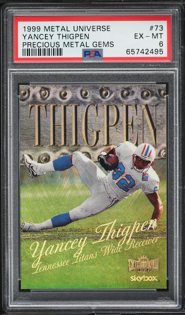 1999 Skybox Metal Universe Football Precious Metal Gems Yancey Thigpen #73