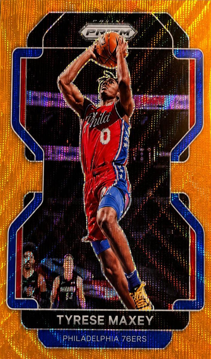 2021 Panini Prizm Basketball Orange Wave Tyrese Maxey #28 PSA 8.5
