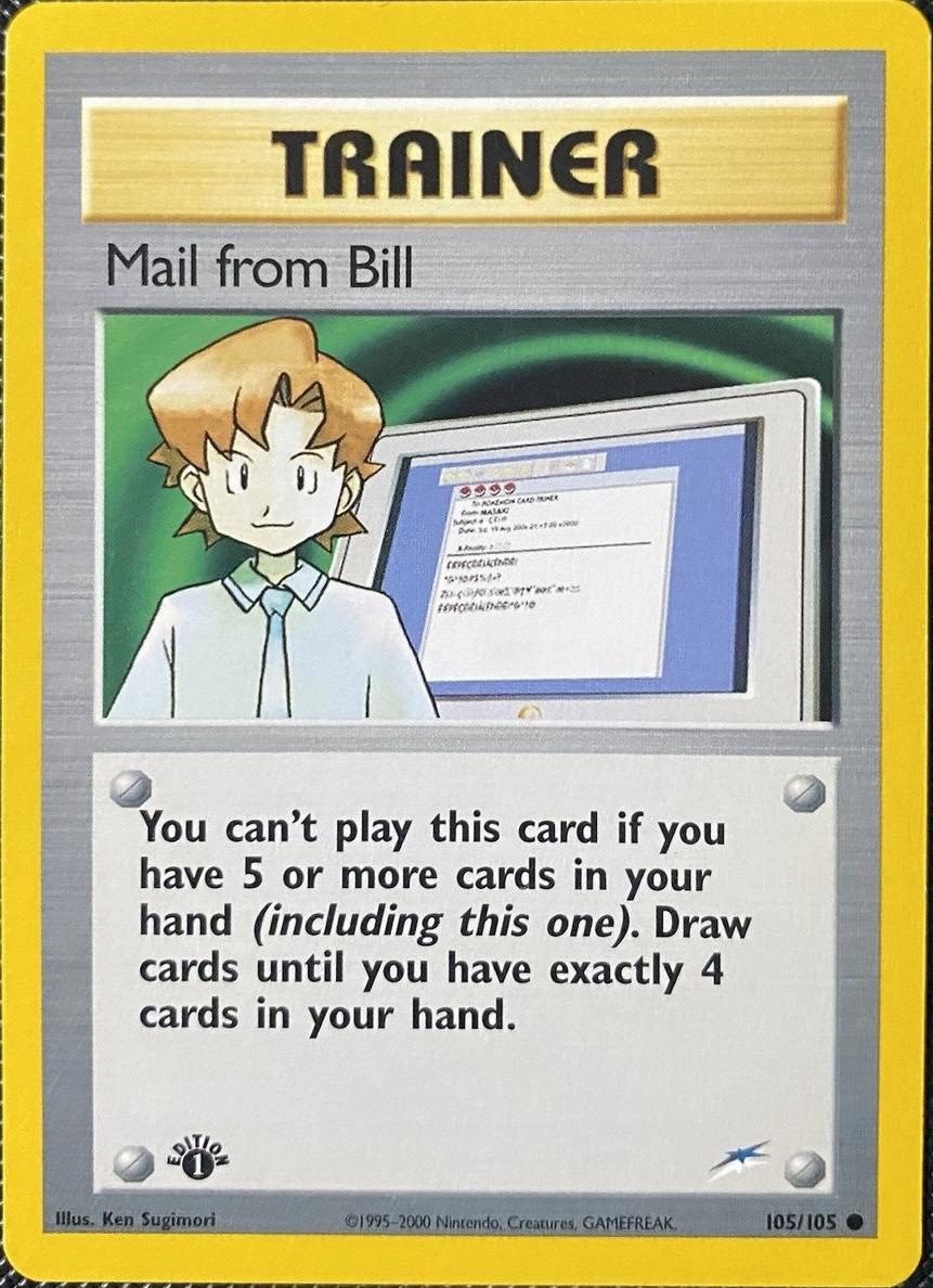 2002 Pokemon Neo Destiny 1st Edition Mail From Bill #105
