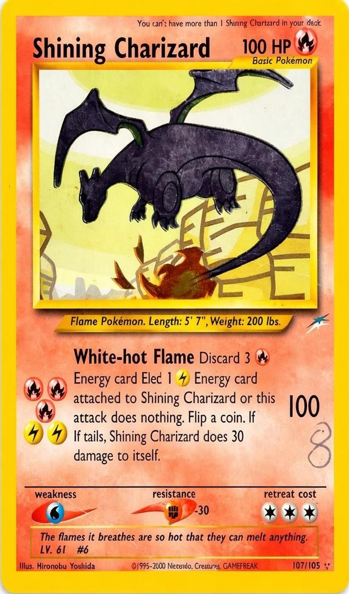 2002 Pokemon Neo Destiny Shining Charizard #107