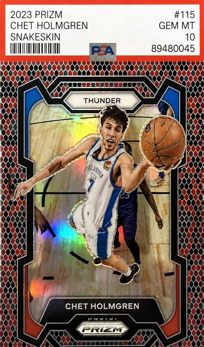 2023 Panini Prizm Basketball Snakeskin Chet Holmgren #115 PSA 9