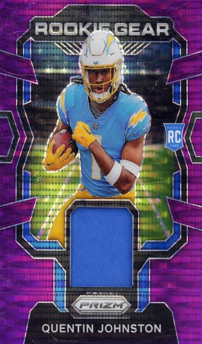 2023 Panini Prizm Football Purple Pulsar Quentin Johnston #RG-QJ PSA 9