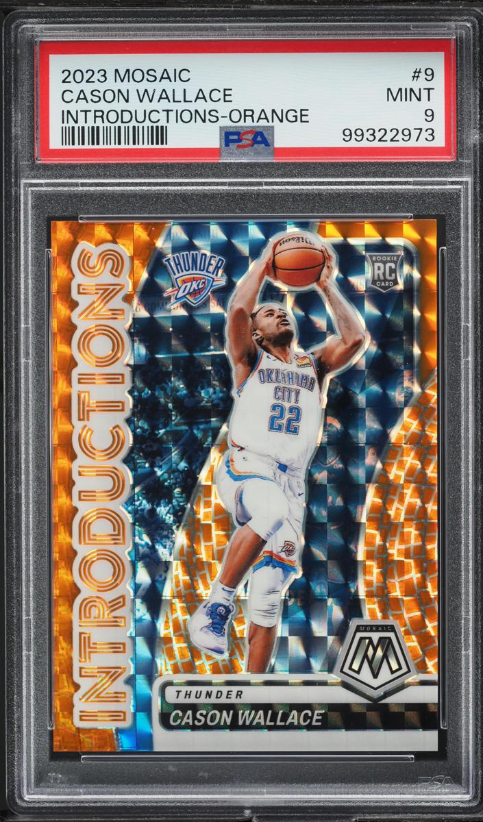 2023 Panini Mosaic Basketball Orange Cason Wallace #9 PSA 9