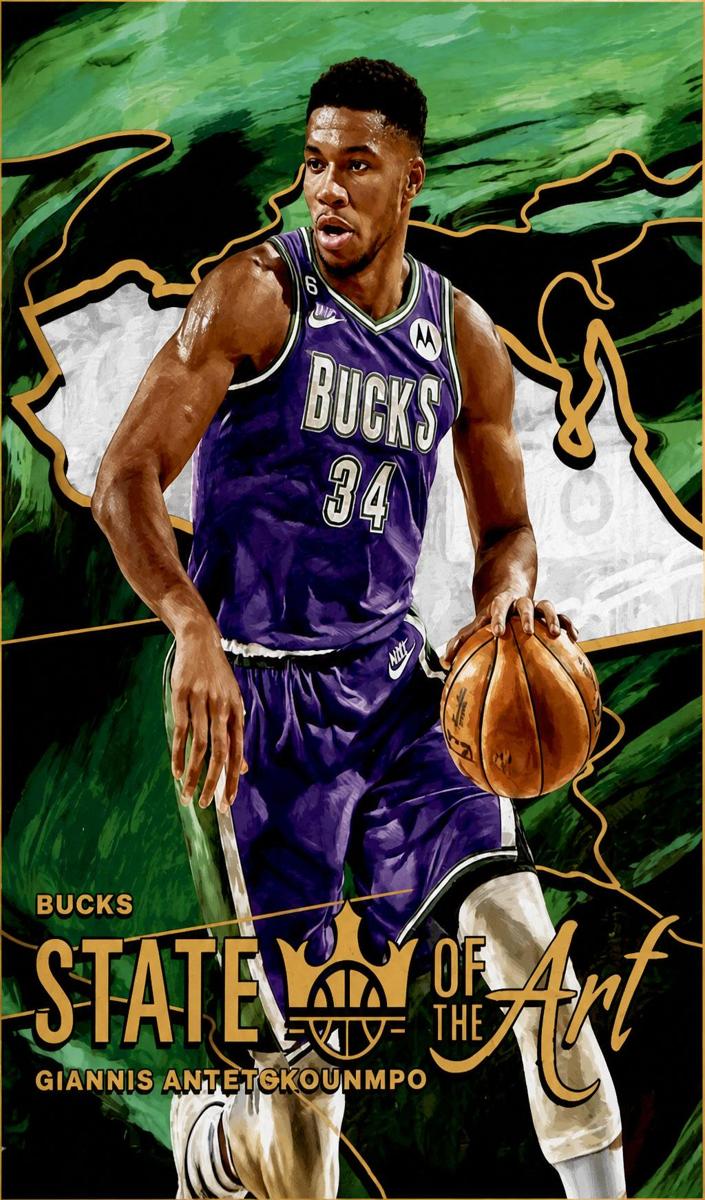 2022 Panini Court Kings Basketball Giannis Antetokounmpo #1 PSA 9