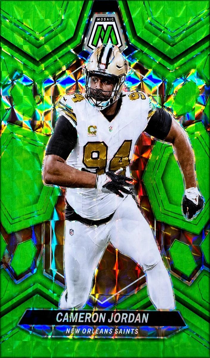 2024 Panini Mosaic Football Green Fluorescent Cameron Jordan #159