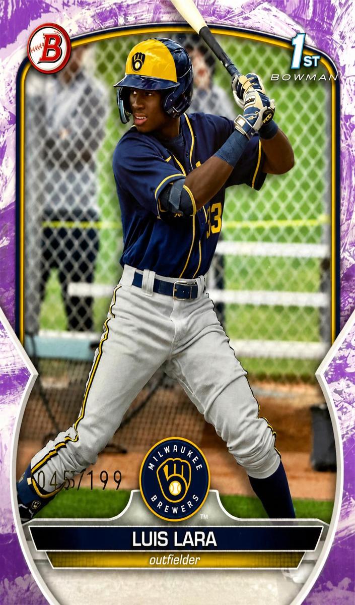 2023 Bowman Prospects Baseball Purple Pattern Luis Lara #BP-100 PSA 9