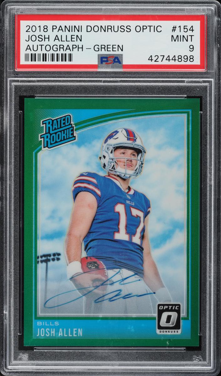 2018 Donruss Optic Football Green Holo Josh Allen #154 PSA 9