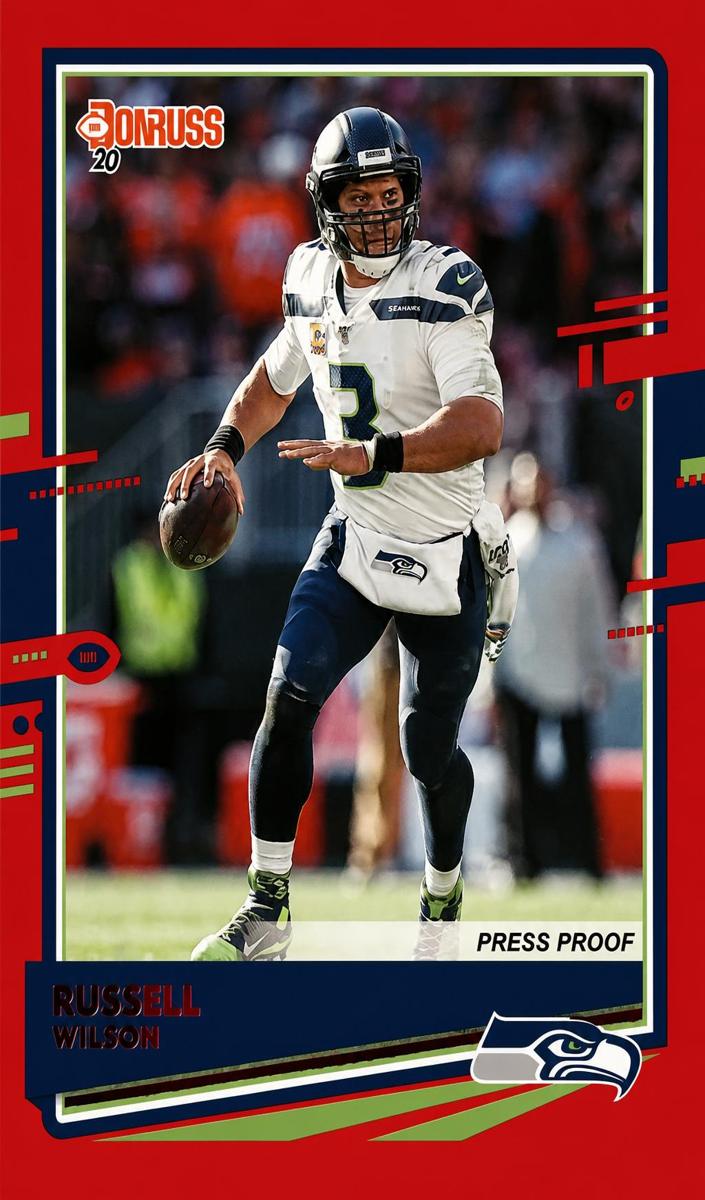 2020 Panini Donruss Football Press Proof Red Russell Wilson #222 PSA 8.5