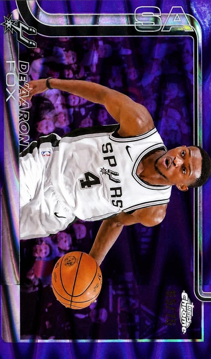 2025 Topps Chrome Basketball RayWave Purple Refractor De'Aaron Fox #233