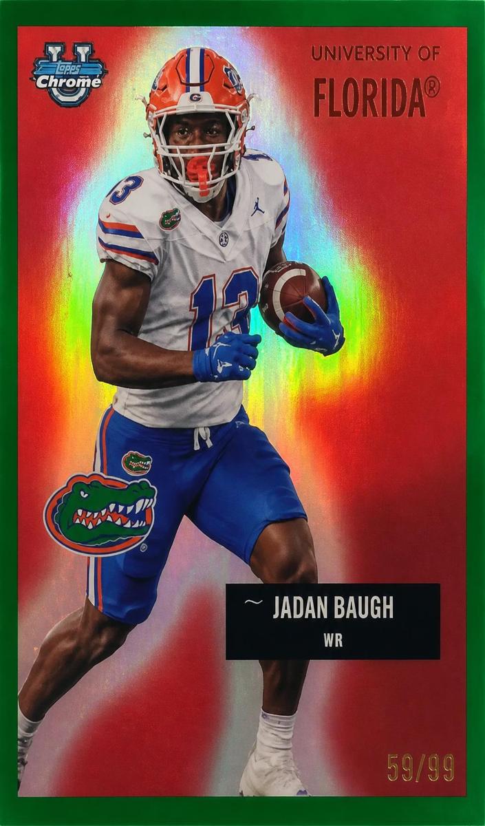 2025 Bowman Chrome University Football Green Refractor Jadan Baugh #55AV-22