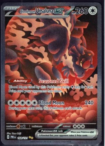 2025 Pokemon Scarlet & Violet Prismatic Evolutions Bloodmoon Ursaluna EX #168