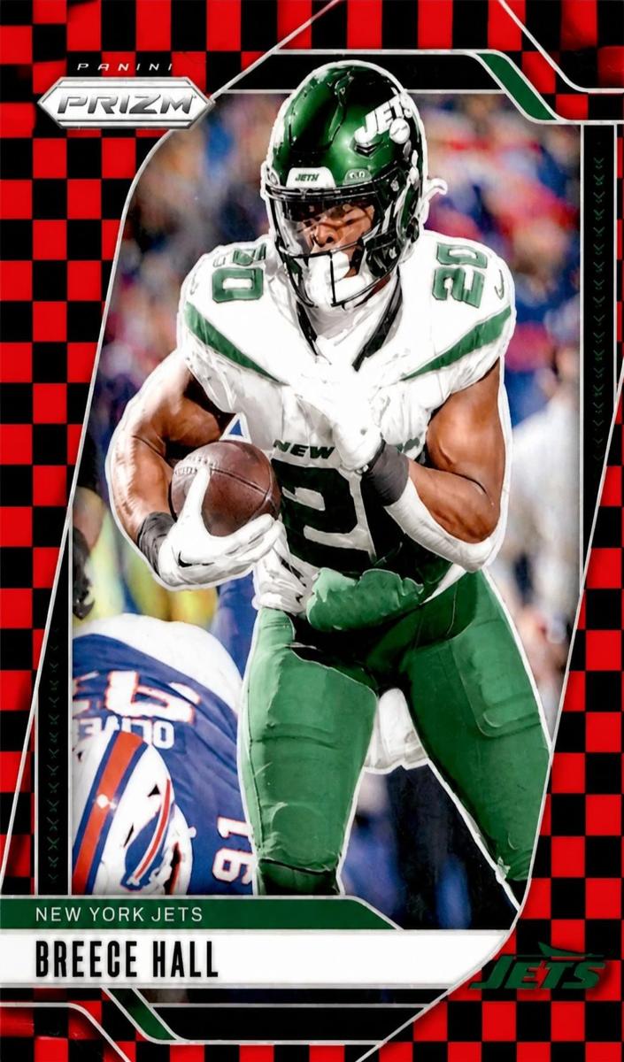 2024 Panini Prizm Football Black and Red Checker Breece Hall #223