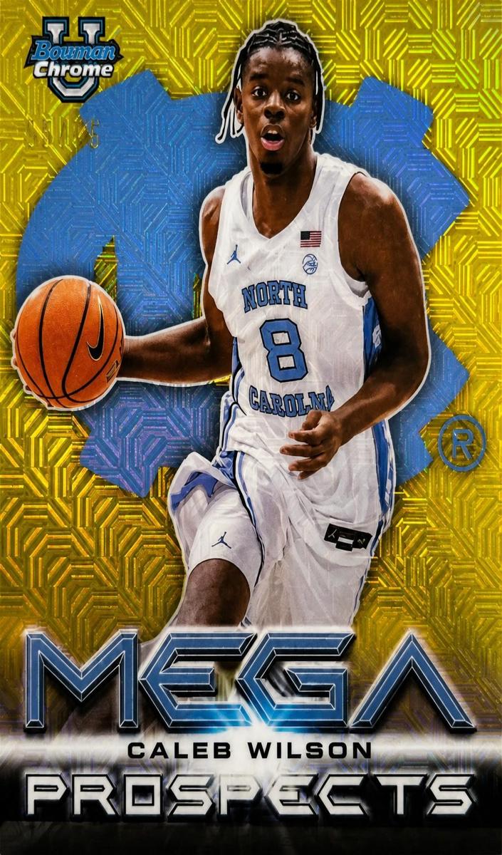 2025 Bowman Mega Box Basketball Yellow Mojo Refractor Caleb Wilson #MP-9