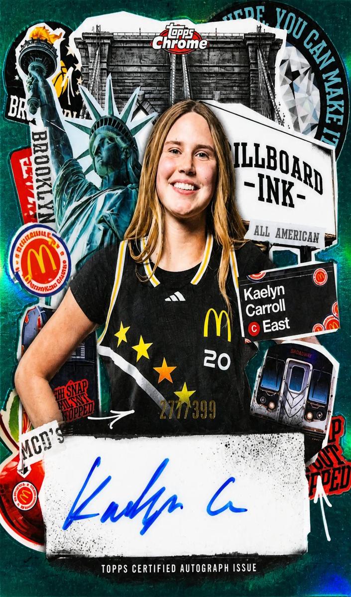 2025 Topps Chrome McDonald's All American Basketball Green Refractor Kaelyn Carroll #BI-KC