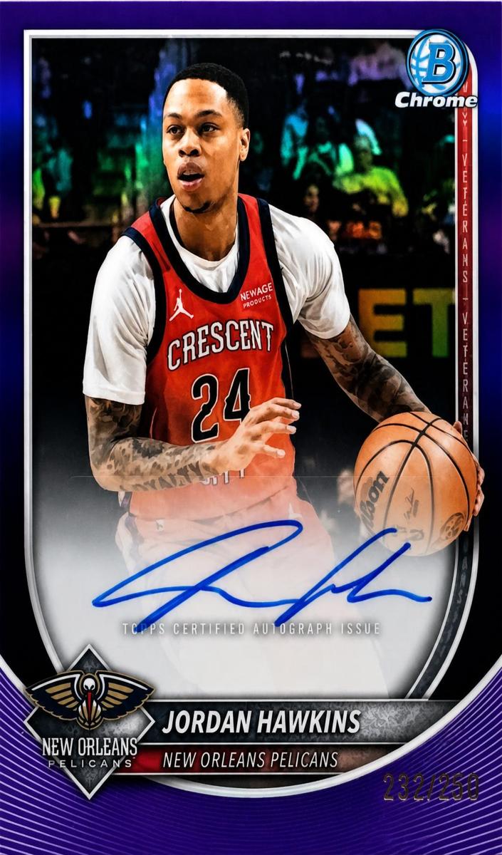 2025 Bowman Basketball Purple Refractor Jordan Hawkins #BCA-JA