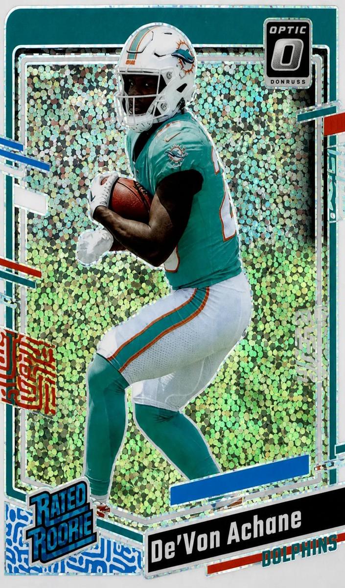 2023 Donruss Optic Football White Sparkle De'Von Achane #269 PSA 10