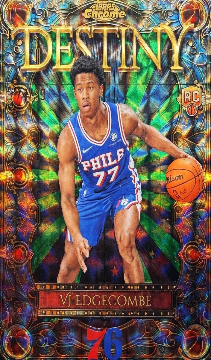 2025 Topps Chrome Basketball Green Refractor VJ Edgecombe #D-3 PSA 8