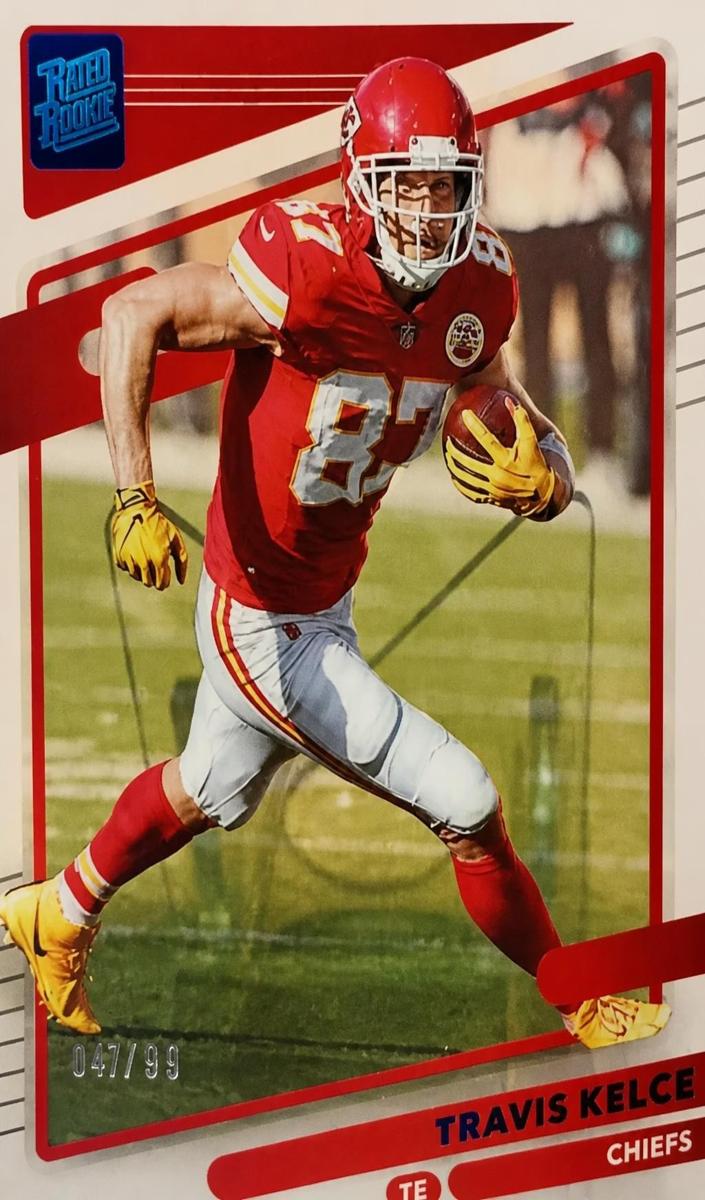 2021 Panini Clearly Donruss Football Blue Travis Kelce #23