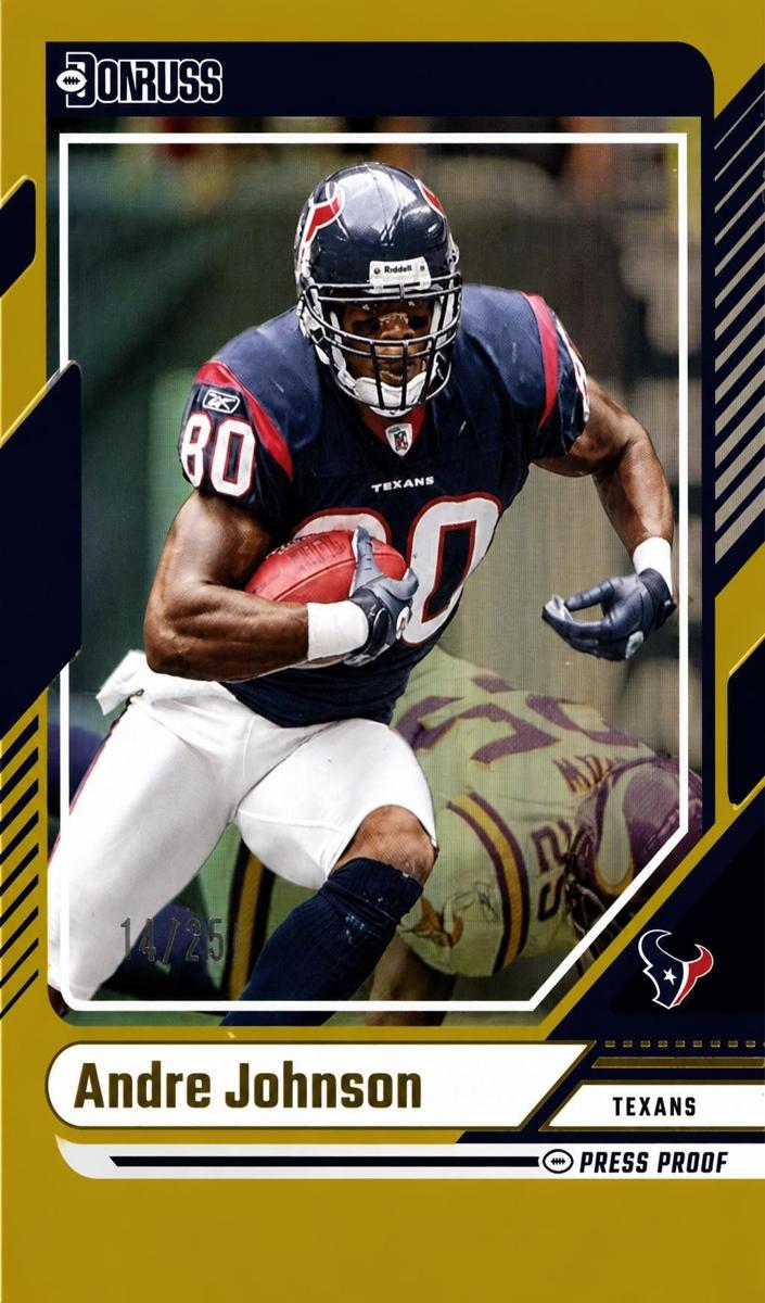 2024 Panini Donruss Football Press Proof Gold Die-Cut Andre Johnson #202