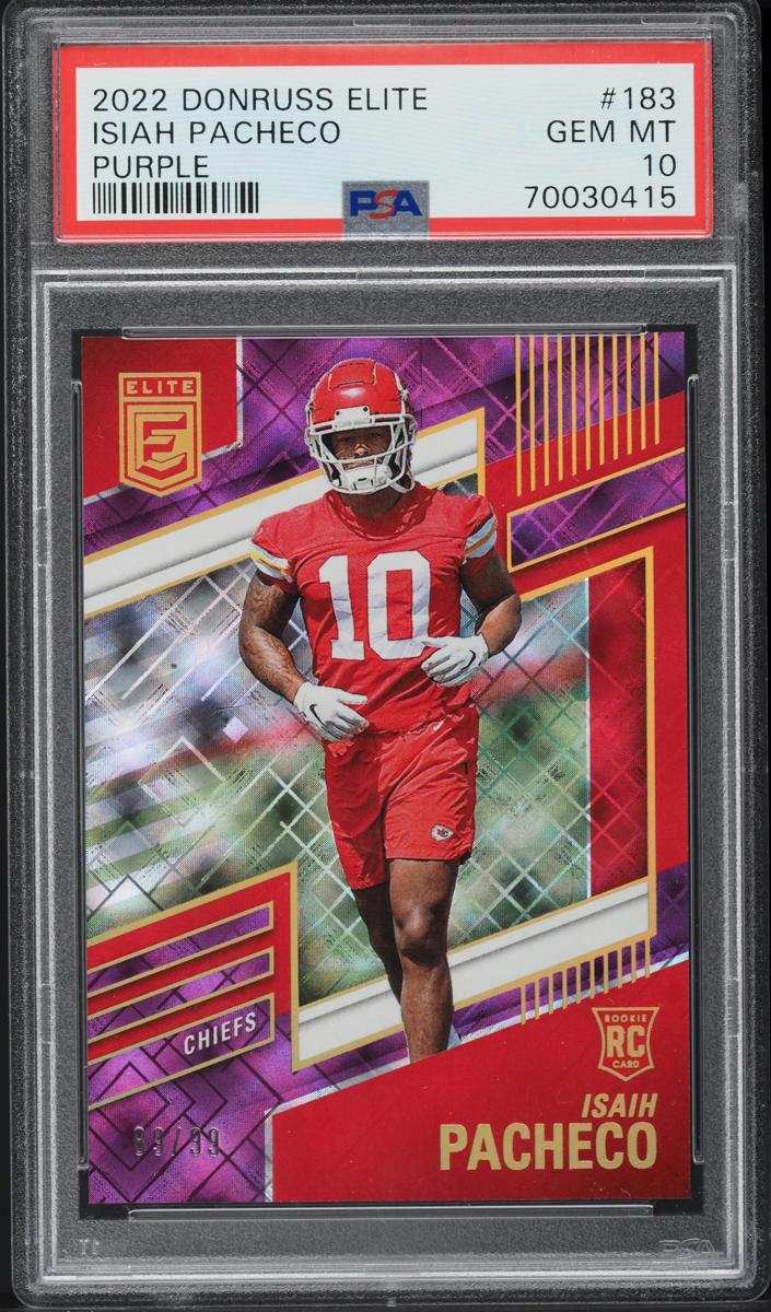 2022 Donruss Elite Football Purple Isiah Pacheco #183