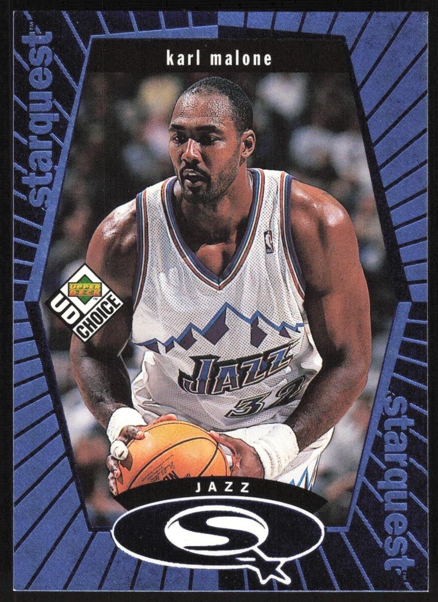 1998 Upper Deck Choice Basketball Blue Karl Malone #SQ27 BGS 9.5
