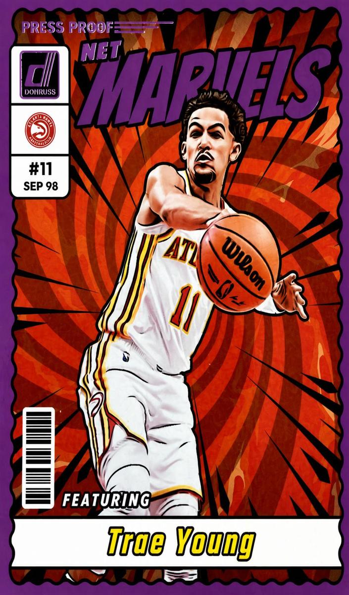 2023 Panini Donruss Basketball Press Proof Purple Trae Young #18